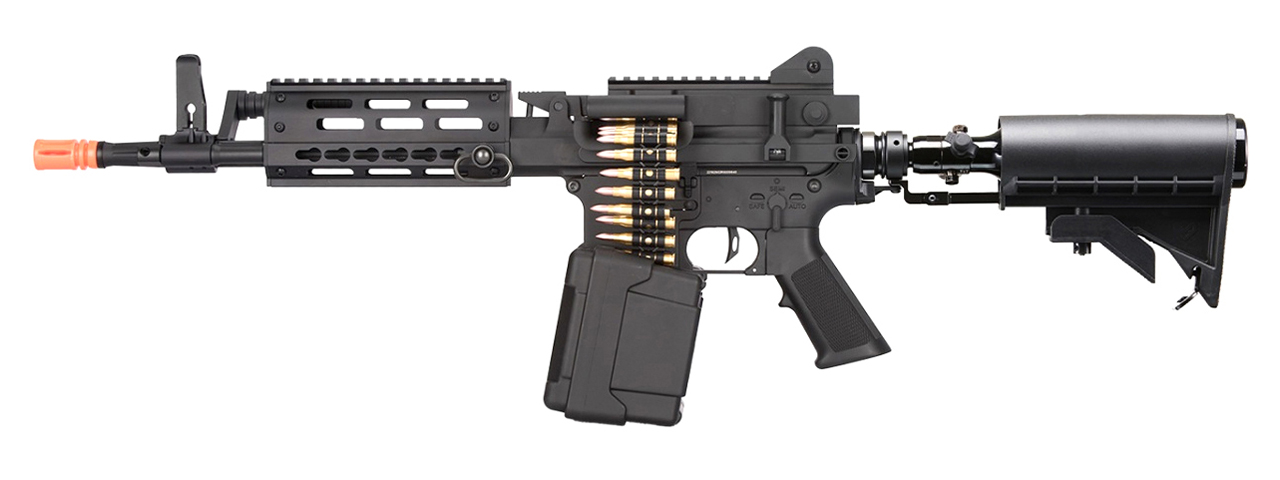 Lancer Tactical MCR Light Machine Gun HPA Airsoft Rifle w/ Tank - (Black)