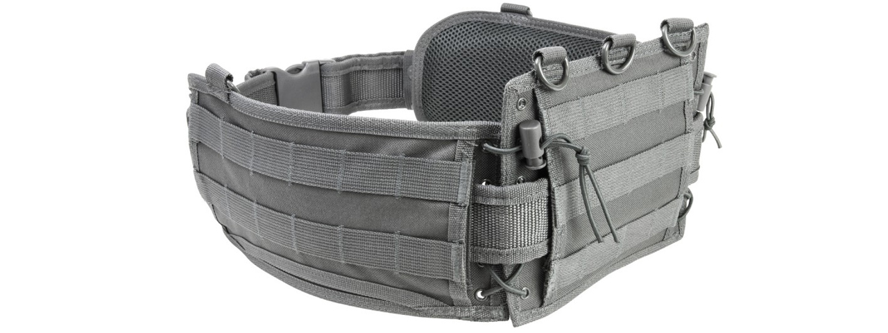NcStar Low-Profile MOLLE Battle Belt w/ QD Combat Belt - (Urban Gray)