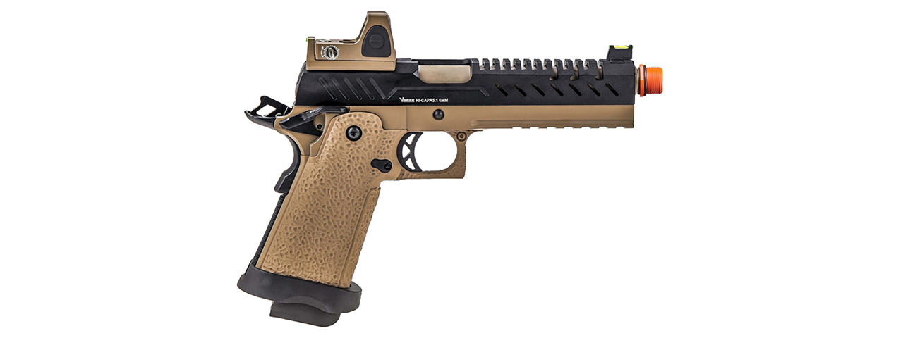 Vorsk Hi-Capa 5.1 GBB Pistol w/ Red Dot Sight - (Tan/Black)