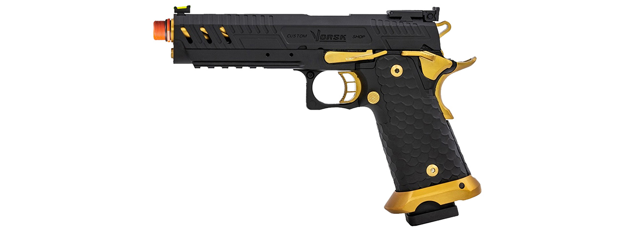 Vorsk Hi-Capa CS Vengeance 5.1 GBB Pistol - (Black/Gold)