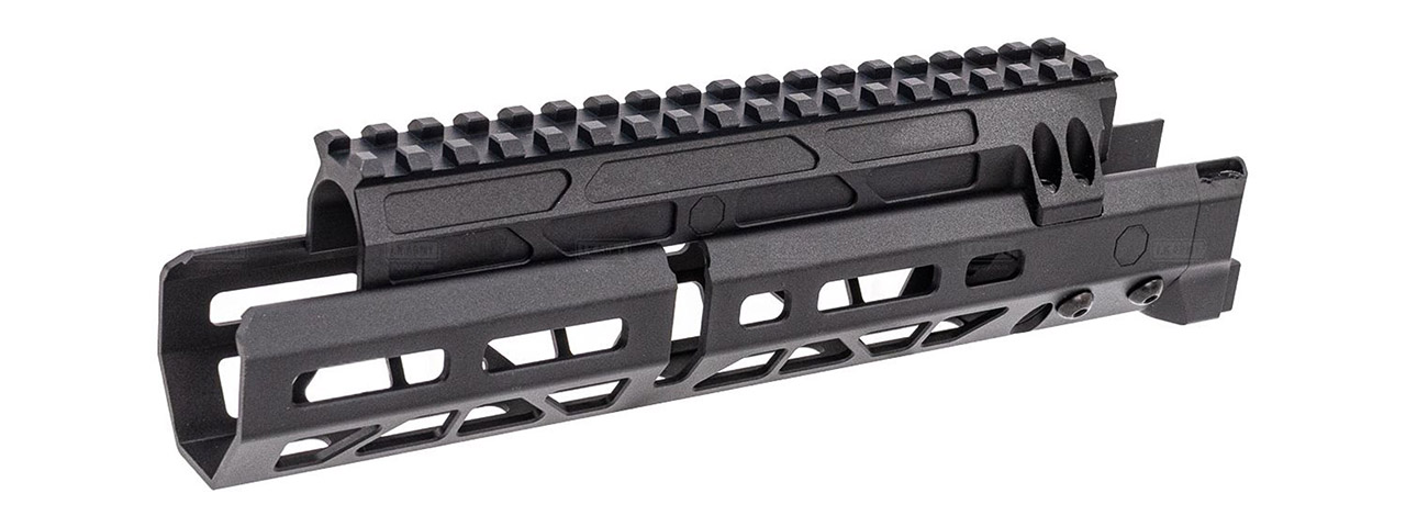 Atlas Custom Works CNC Aluminum 10.1 Inch M LOK Handguard w/ Railed Gas Tube for CYMA AKM AEG Airsoft Rifles - (Black)