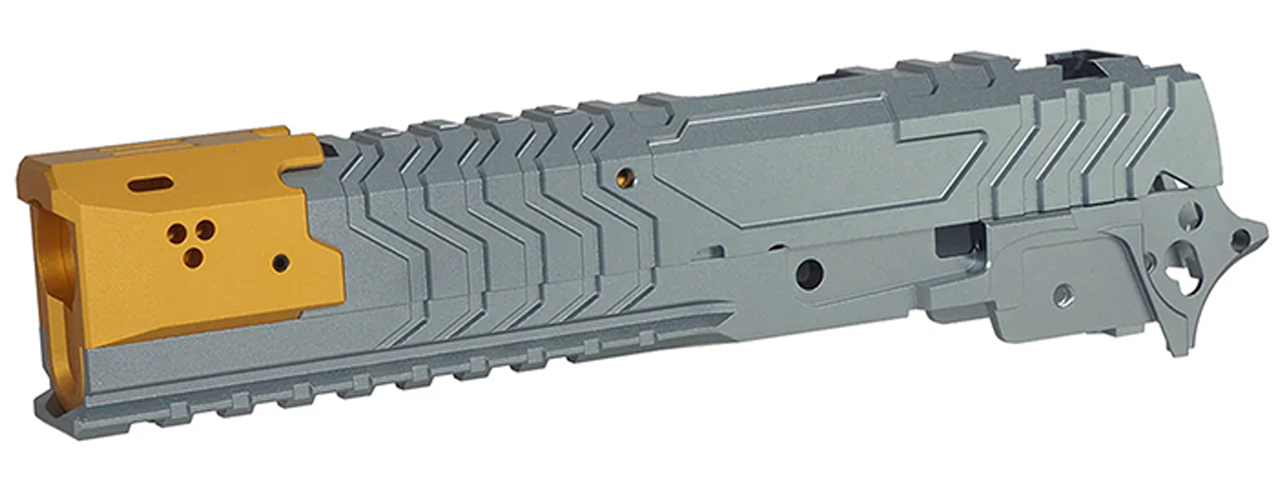 Atlas Custom Works Aluminum Matrix Slide/Frame Kit for Tokyo Marui Hi-Capa GBB Airsoft Pistols - (Gray/Gold)