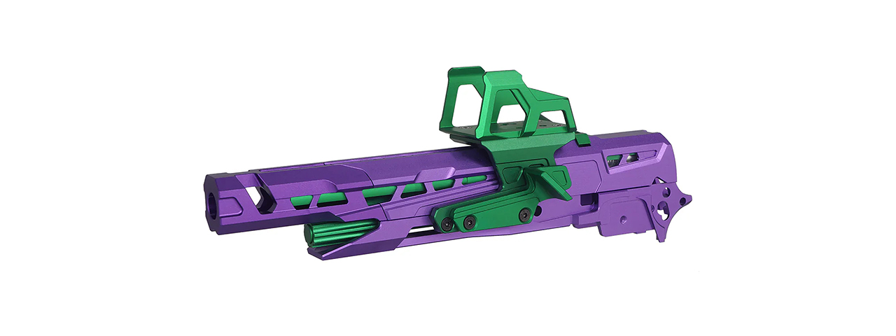 Atlas Custom Works CNC EX-02 Frame Kit for Tokyo Marui Hi-Capa GBB Airsoft Pistols - (Purple/Green) Atlas Custom Works CNC EX-02 Frame Kit for Tokyo Marui Hi-Capa GBB Airsoft Pistols - (Purple/Green)