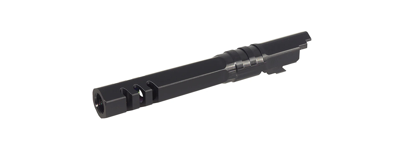 Atlas Custom Works Stainless Hexagon Outer Barrel for Tokyo Marui Hi-Capa 5.1 GBB Airsoft Pistols - (Black) Atlas Custom Works Stainless Hexagon Outer Barrel for Tokyo Marui Hi-Capa 5.1 GBB Airsoft Pistols - (Black)