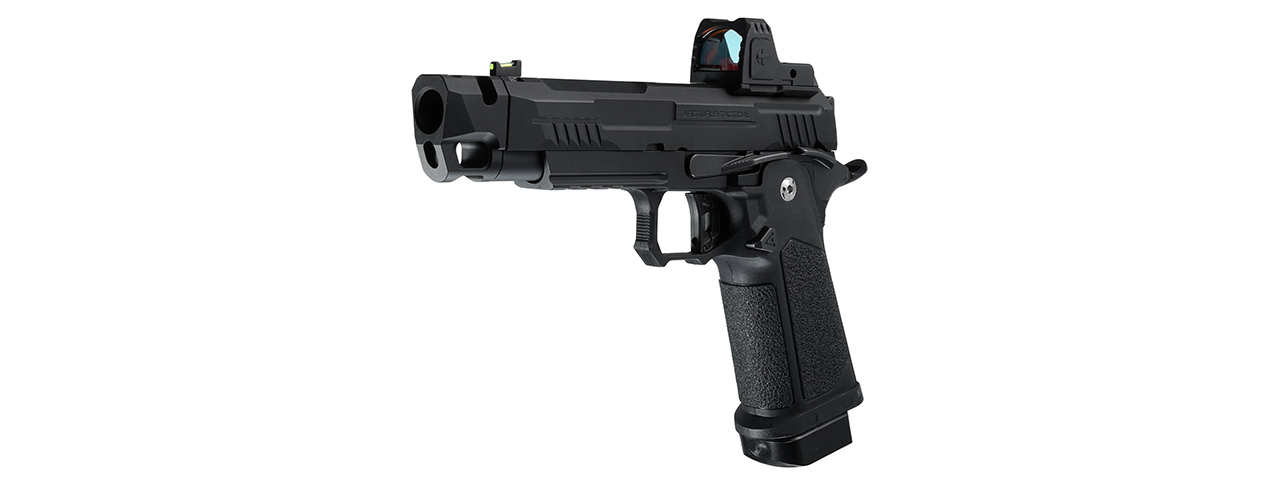 ARCTURUS Vanguard 4.3" Hi-Capa GBB Pistol w/ Optics Ready Slide, Compensator & ARS-1 Red Dot Combo - (Black)