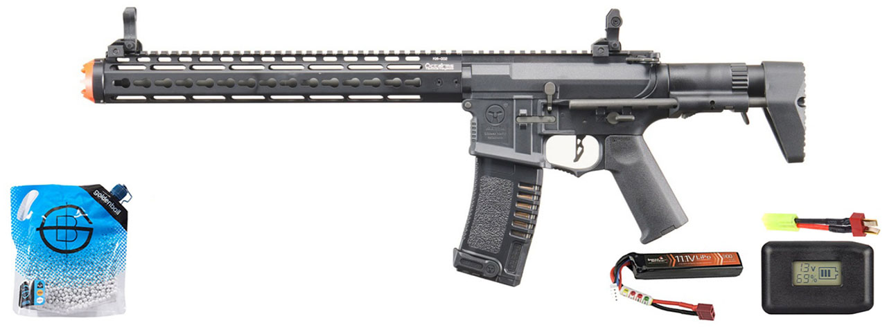 Ares Amoeba Gen5 Am-016 M4 Airsoft Aeg With Octarms 13.5" Keymod Handguard - Battery/Adapter/Charger Combo - (Black)