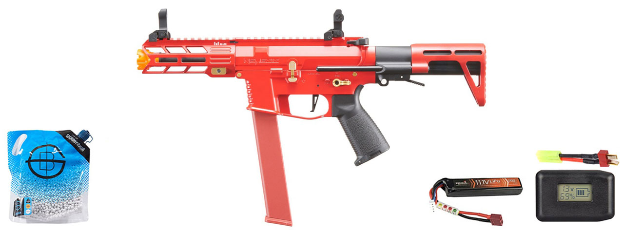 Classic Army Nemesis X9 PDW SMG AEG - Battery/Adapter/Charger Combo - (Red) Classic Army Nemesis X9 PDW SMG AEG - Battery/Adapter/Charger Combo - (Red)