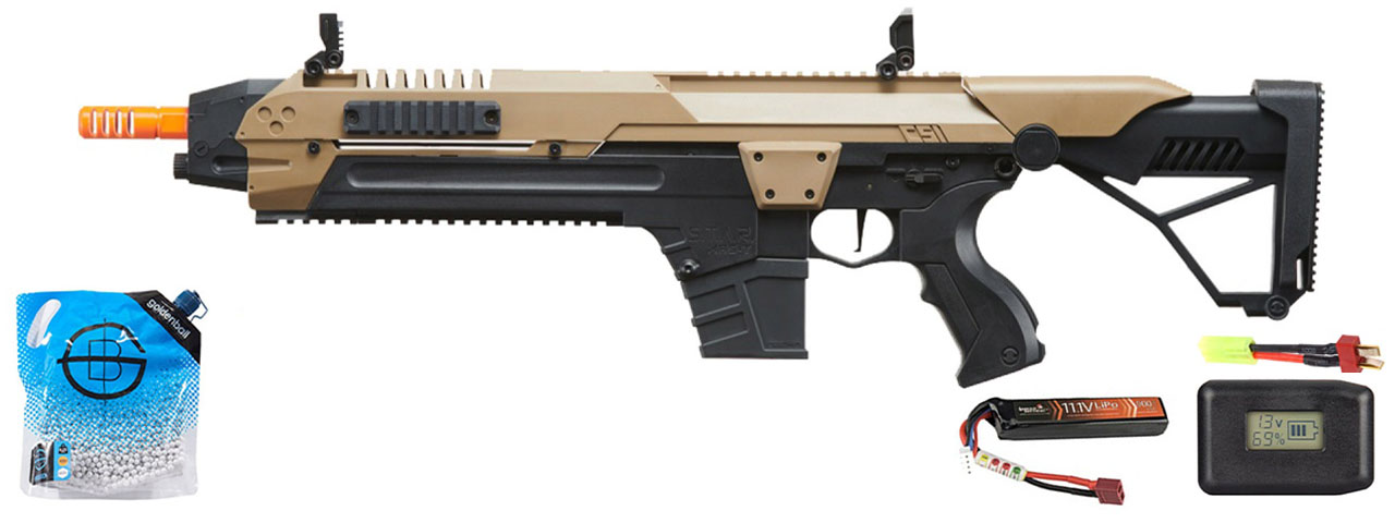 Poseidon CSI XR5 Series Advanced Battle Rifle - Battery/Adapter/Charger Combo - (Tan)