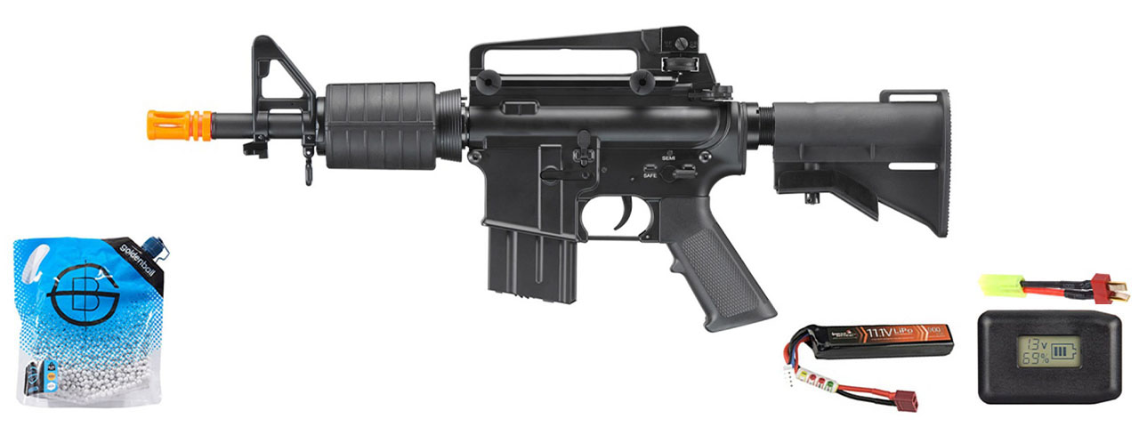 Double Bell N23 Pdw M4 Airsoft Aeg Rifle - Battery/Adapter/Charger Combo - (Black)