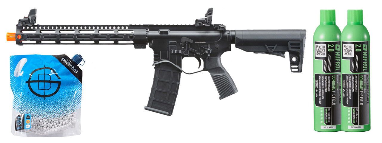 Golden Eagle BD Style 12.5" inch M-LOK M4 GBB Airsoft Rifle - Green Gas Combo - (Black)