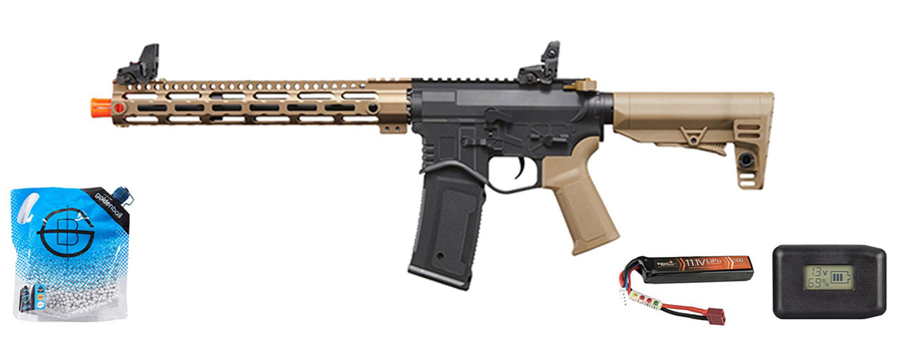 Golden Eagle Combat AR 12.5'' Aeg Airsoft Rifle - Battery/Charger Combo - (Two-tone)