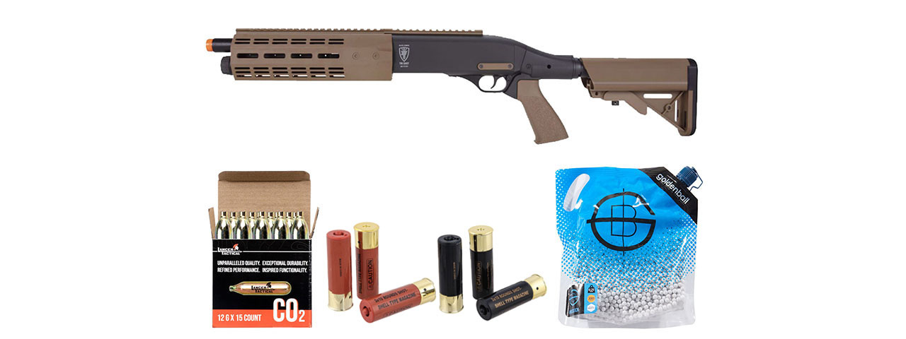 Elite Force CO2 Tri-Shot Shotgun - Shell/CO2 Combo - Tan/Black