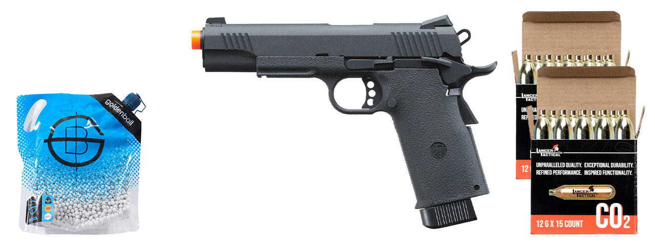 KJW Metal Slide KP11 CO2 Pistol - CO2 Combo - (Black)