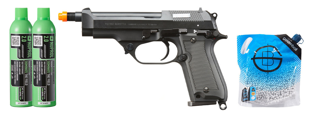 KSC M93R II Spartan System 7 GBB Pistol - Green Gas Combo - (Black)