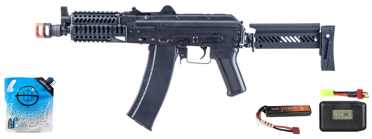LCT ZKS-74UN AK AEG Rifle W/ Folding Stock - Battery/Adapter/Charger Combo - (Black)