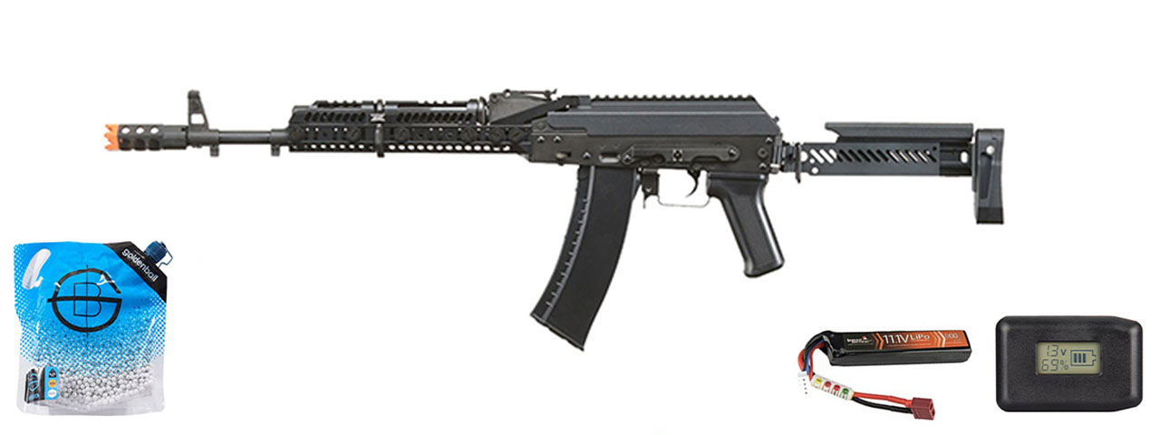 LCT ZKS-74m Airsoft Aeg Rifle W/ Z Series Folding Stock & Sport Handguard (Gate Aster) - Battery/Charger Combo
