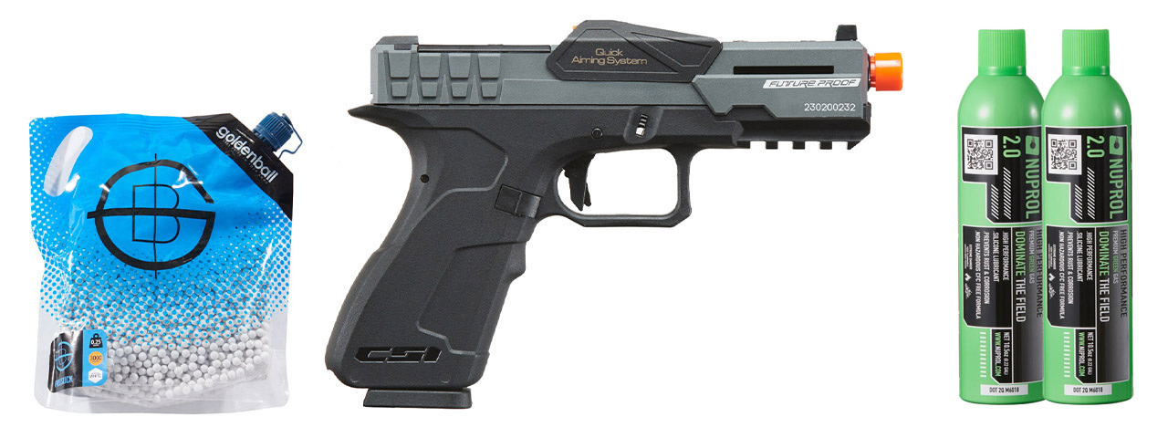 Poseidon CSI XG8 Gas Blow Back Aluminum Pistol - Green Gas Combo - (Metal/gray)