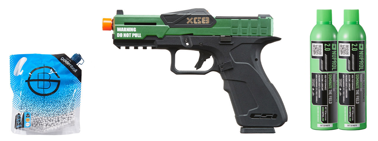 Poseidon CSI XG8 Gas Blow Back Aluminum Pistol - Green Gas Combo - (OD Green)