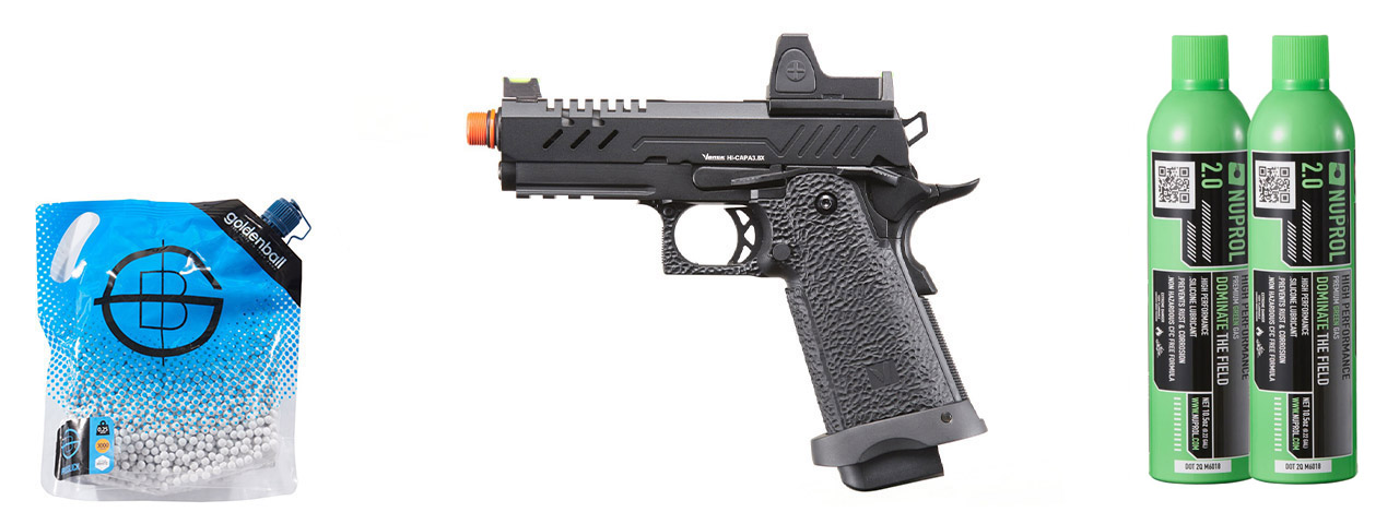 Vorsk Airsoft 3.8 Hi Capa Pro w/ Micro Dot - Green Gas Combo - (Black)