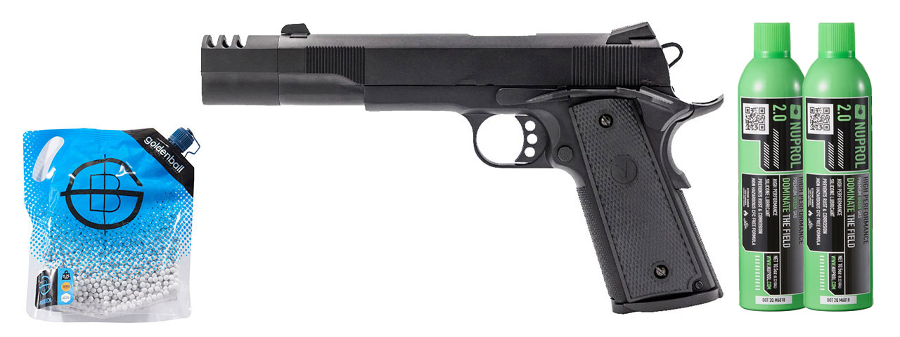 Vorsk Airsoft VP-X Gas Blowback Pistol - Green Gas Combo - (Black)