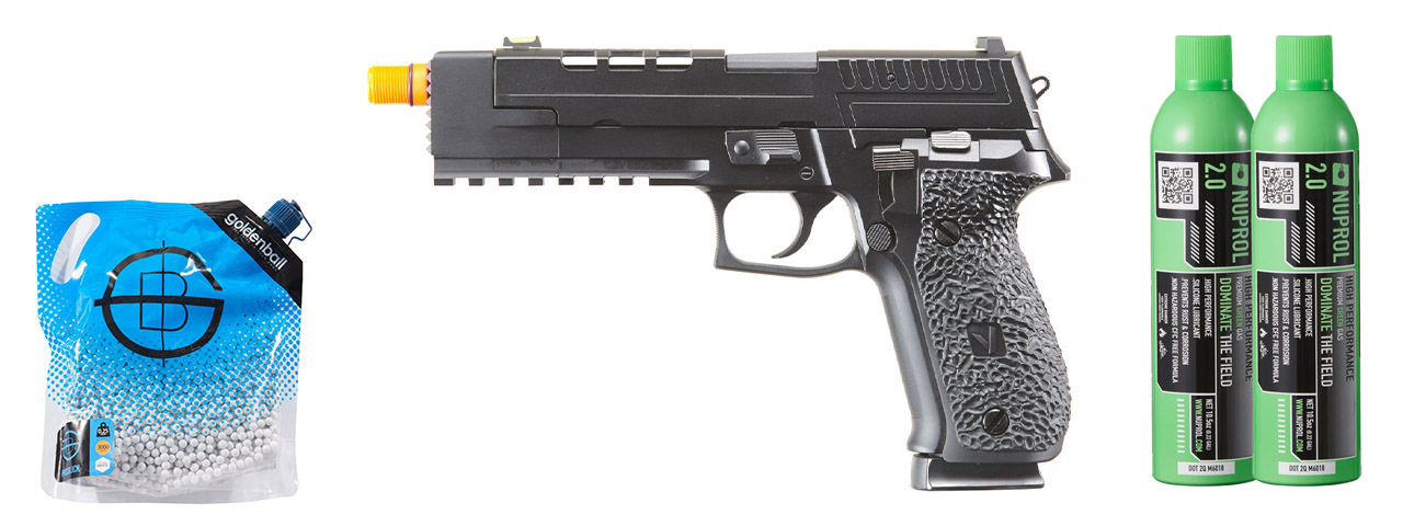 Vorsk Airsoft VP26X Gas Blowback Pistol - Green Gas Combo - (Black)