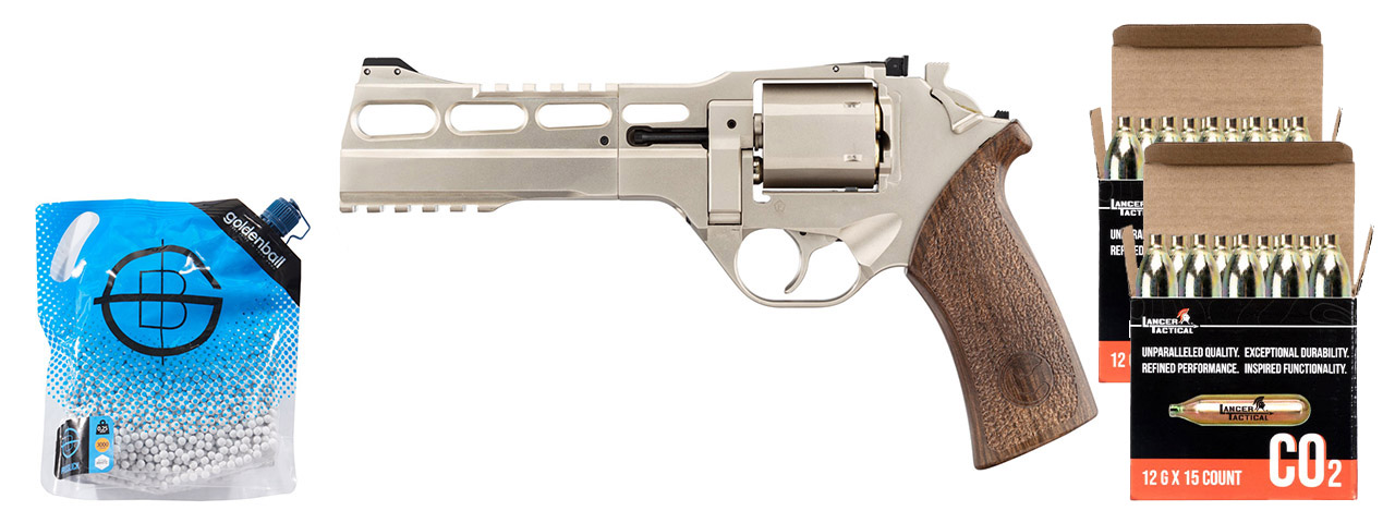 Chiappa Rhino 60DS Airsoft CO2 Revolver Edition - CO2 Combo - (Silver)