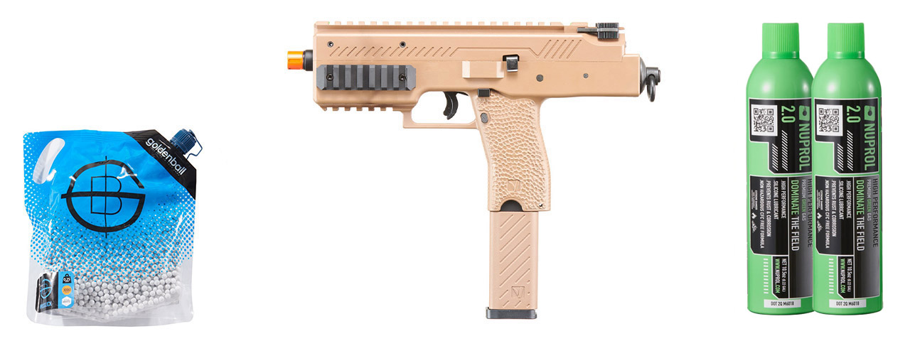 Vorsk VMP-1C GBB Airsoft SMG - Green Gas Combo - (Tan)