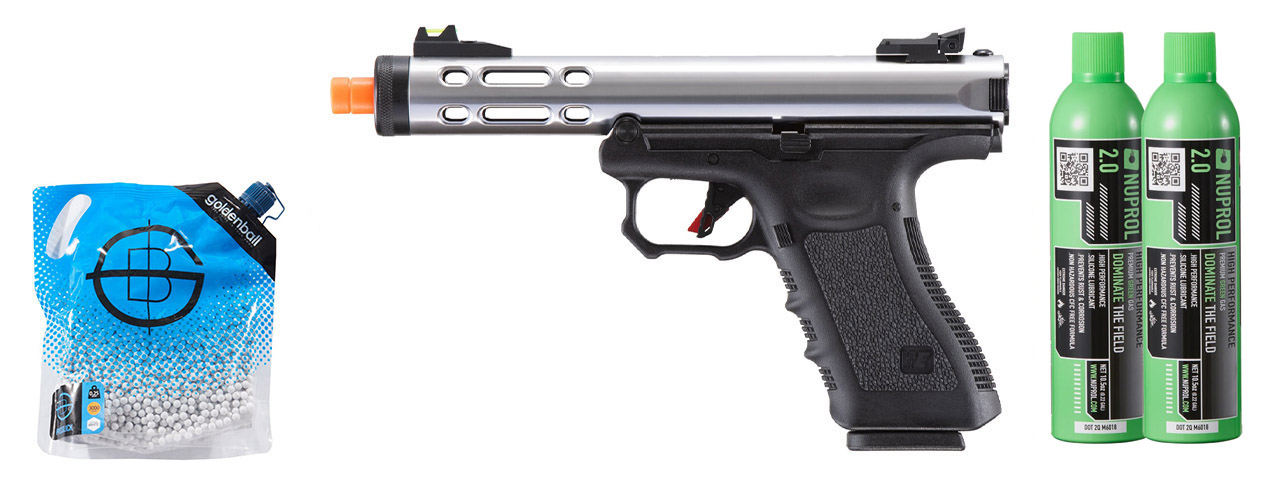 WE-Tech Galaxy G-Series Gas Blowback Airsoft Pistol - Green Gas Combo - (Silver/Black)
