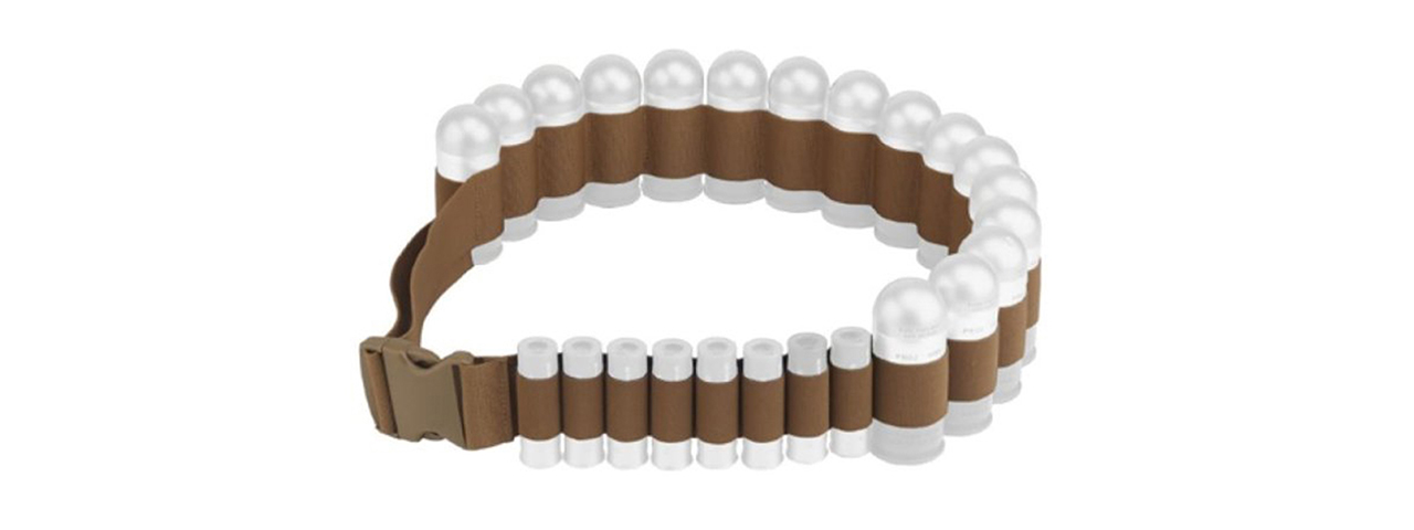 Code 11 Tactical Grenade Shell Bandolier Belt - (Tan)