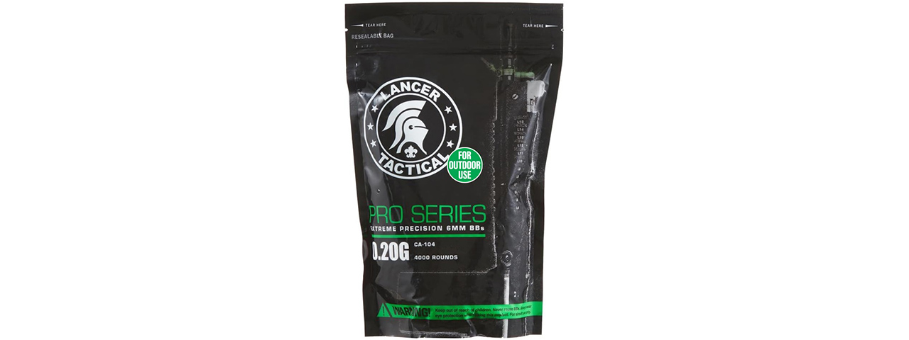 Lancer Tactical 4000 Round 0.25g Seamless Outdoor Airsoft BBs (Color: White)