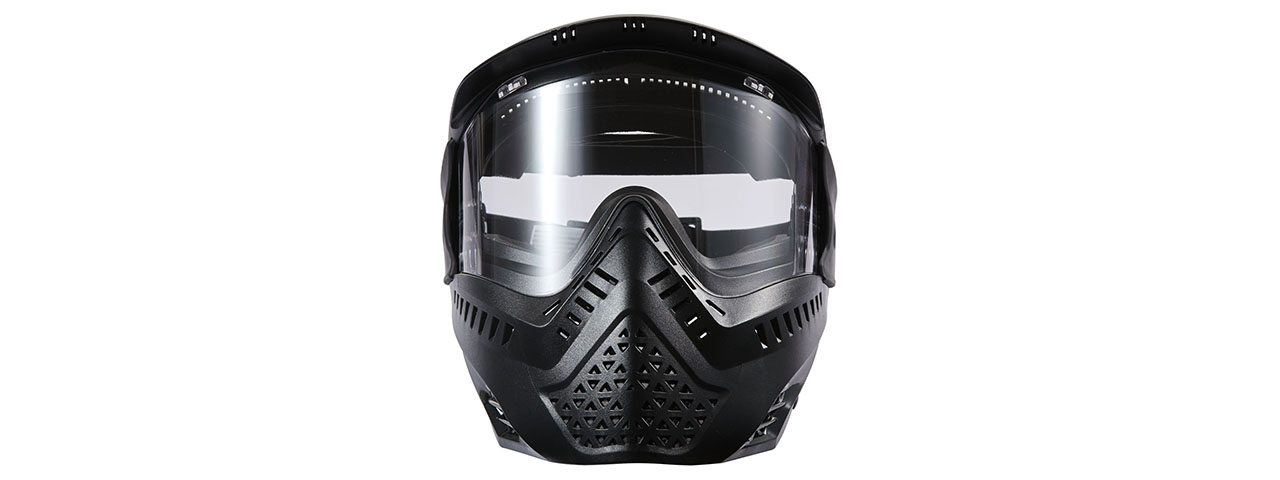 Lancer Tactical Full Face Airsoft Mask with Visor (Color: Black)