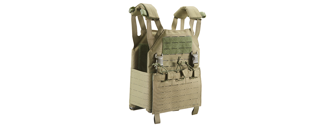 Lancer Tactical Laser Cut MOLLE Plate Carrier - (OD Green)