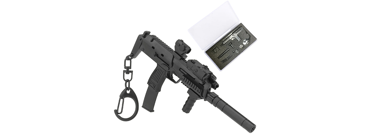 Lancer Tactical SMG Gun Model Key Chain (Black)