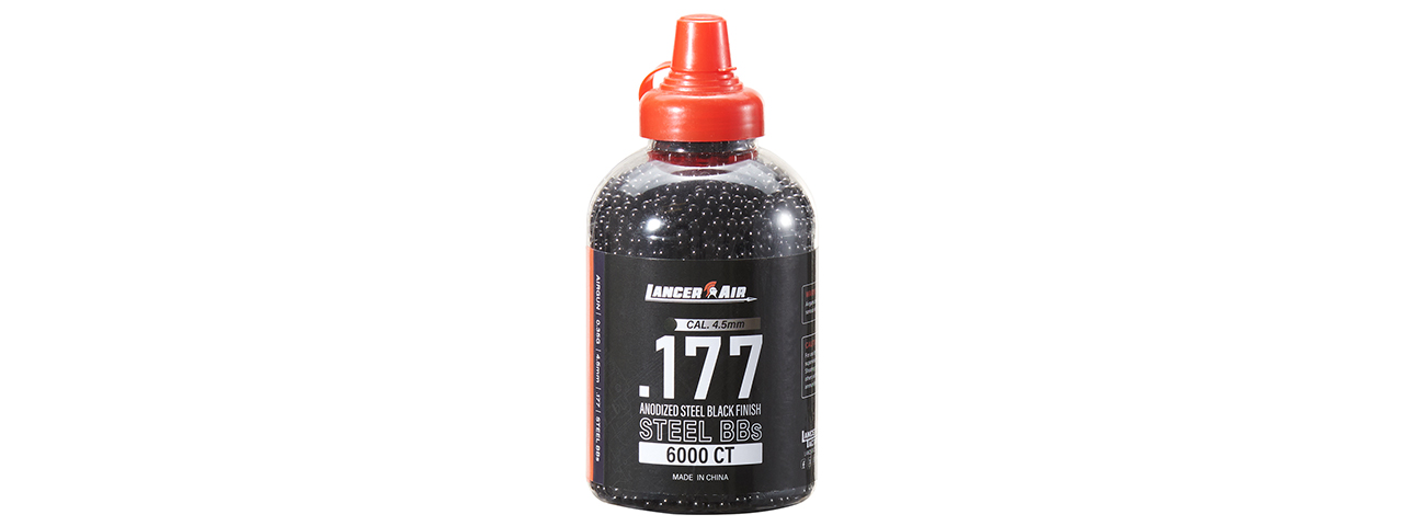 Lancer Air 6000 Round .177 4.5mm Caliber Steel BBs - (Black)