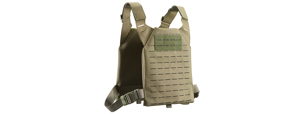 Lancer Tactical Low Profile Laser Cut MOLLE Plate Carrier - (OD Green)