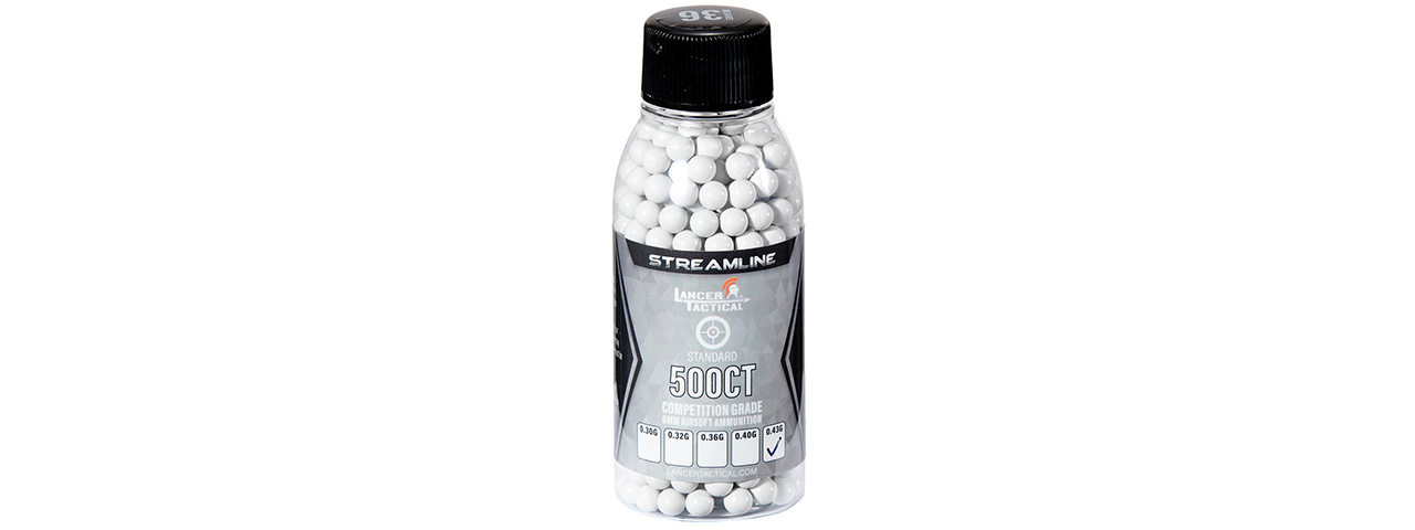 Lancer Tactical 500 Round .43G Streamline Competition Grade BBs - (White)