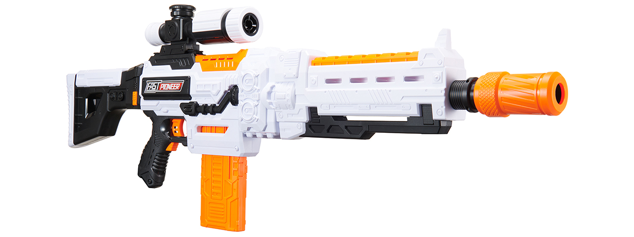Cyber Walker Fast Sniper Electric Dart Blaster (White/Orange)