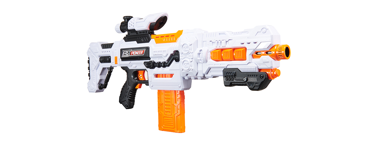 Cyber Walker Fast Bang Dagger Electric Dart Blaster (White/Orange)