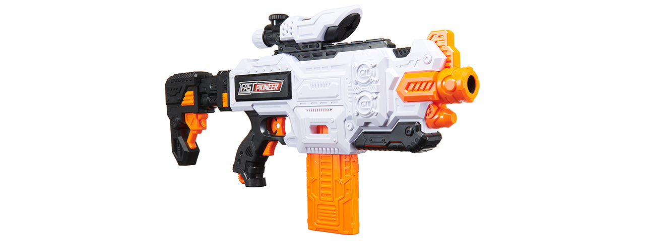 Cyber Walker Fast Bang Fusion Cutter Electric Dart Blaster (White/Orange)