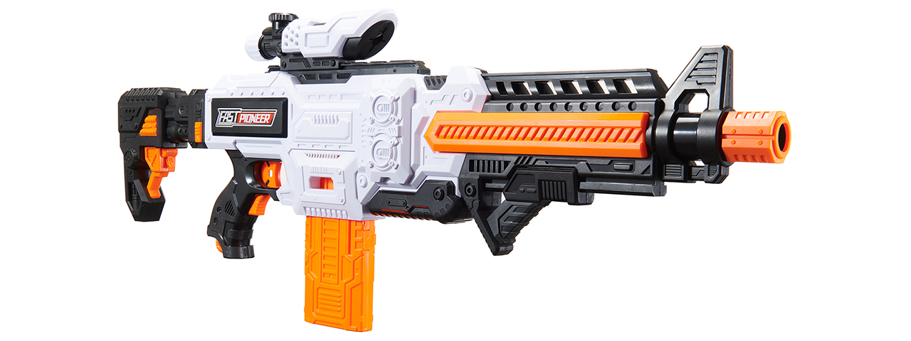 Cyber Walker Fast Carbine Electric Dart Blaster (White/Orange)