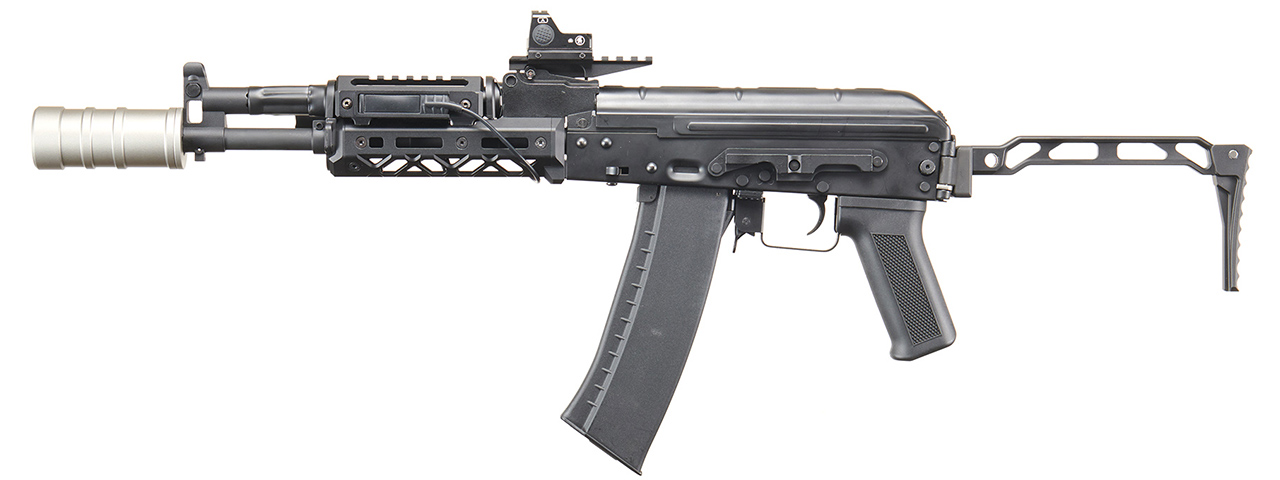 Custom Lancer Tactical Domovoi AKS-105 AEG Airsoft AEG Rifle - (Black)