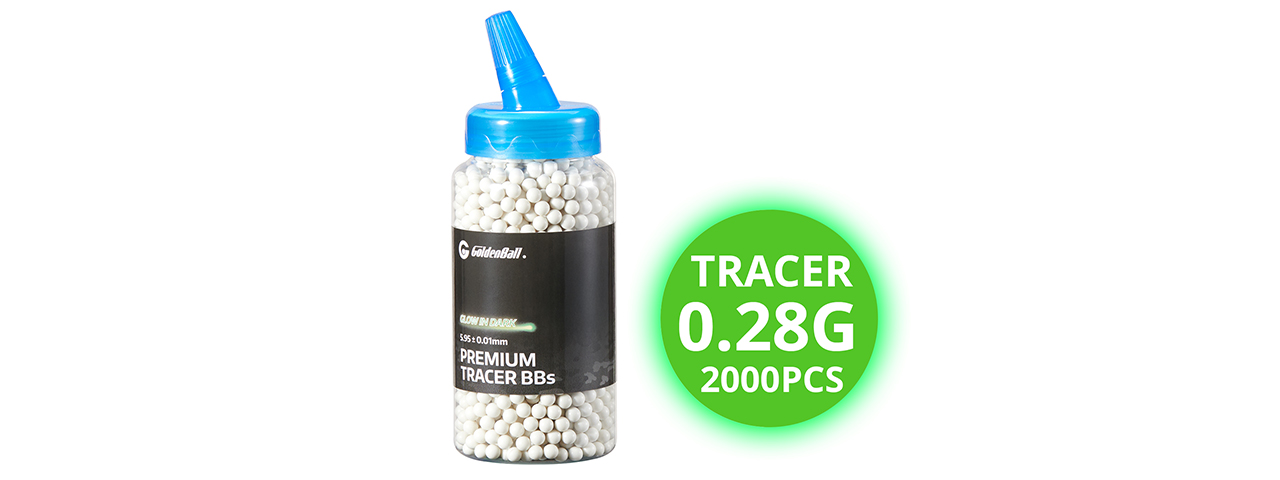 GoldenBall 2000 Round .28G Premium Grade Tracer BBs - (White)
