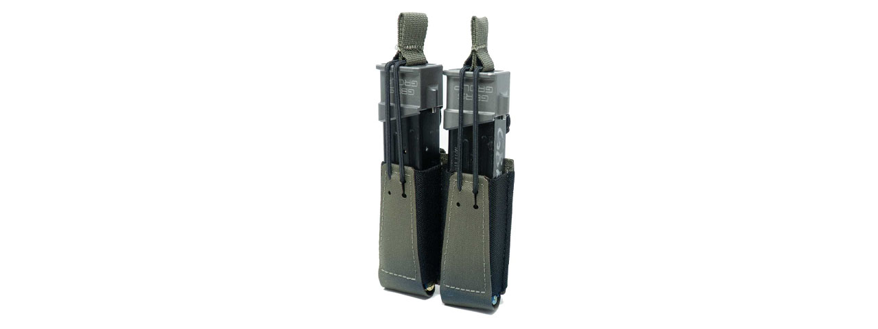 GBRS Group Double Pistol Magazine Pouch w/ Bungee Retention - (Ranger Green)