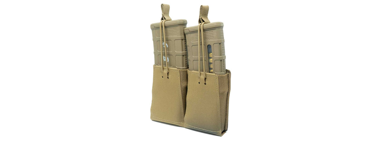 GBRS Group Double 5.56 Rifle Magazine Pouch Bungee Retention - (Coyote Brown)