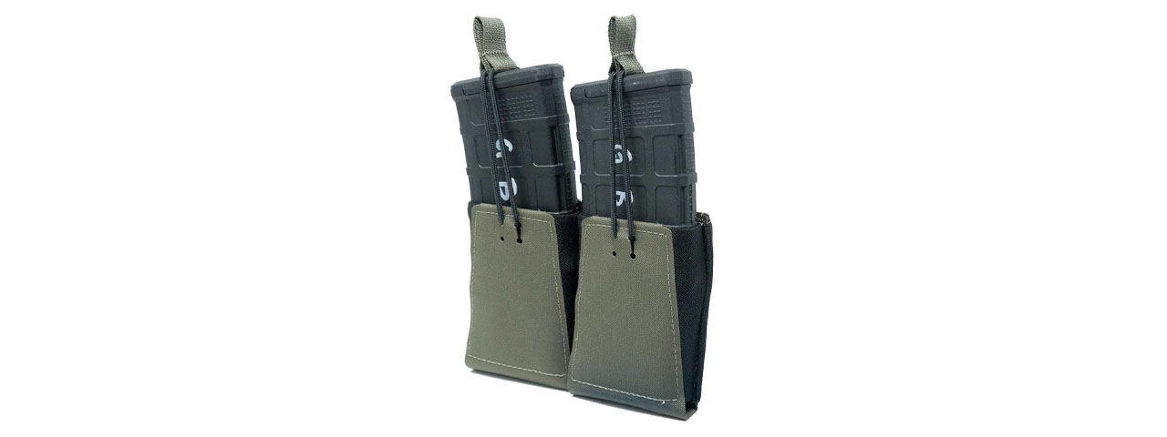 GBRS Group Double 5.56 Rifle Magazine Pouch Bungee Retention - (Ranger Green)
