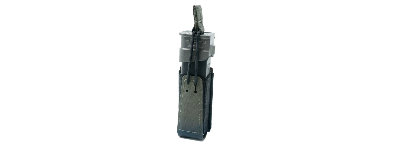 GBRS Group Single Pistol Magazine Pouch w/ Bungee Retention - (Ranger Green)