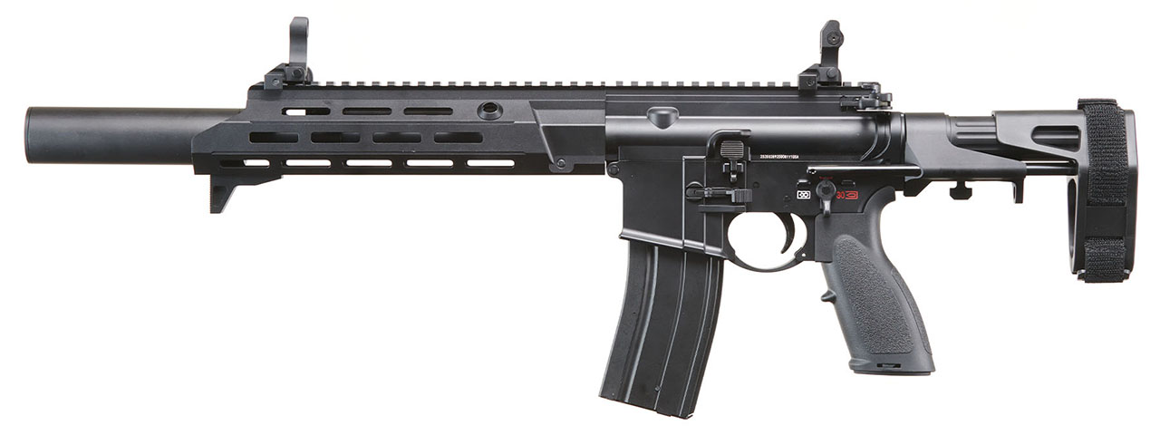 Golden Eagle GBBR Airsoft Rifle w/ 11" M LOK Handguard and Mock Suppressor - (Black)