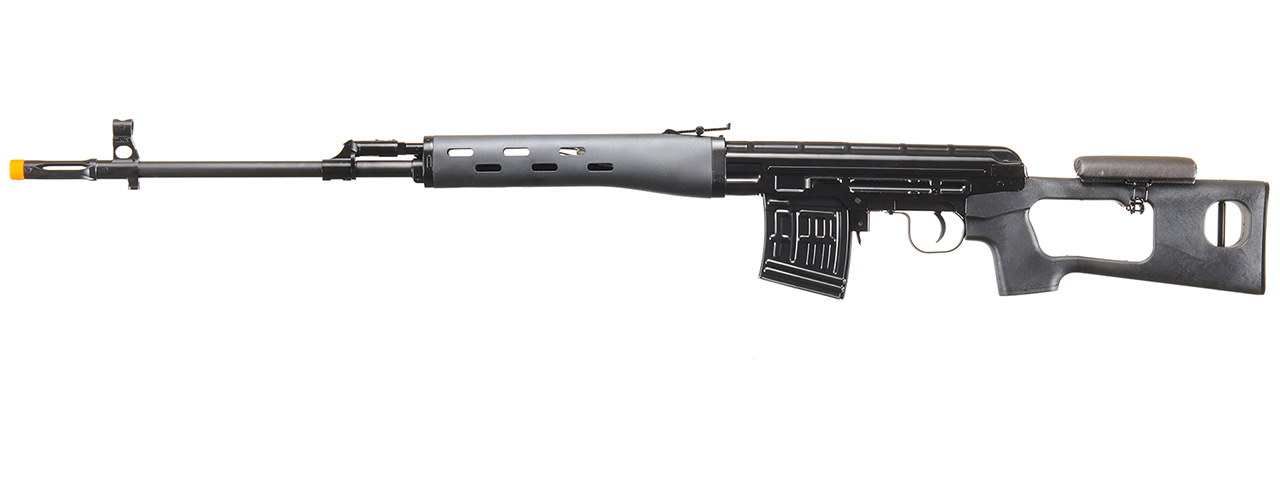 Atlas Custom Works SVD Dragunov Electric Airsoft Sniper Rifle w/ Sportsman Stock (Color: Black)