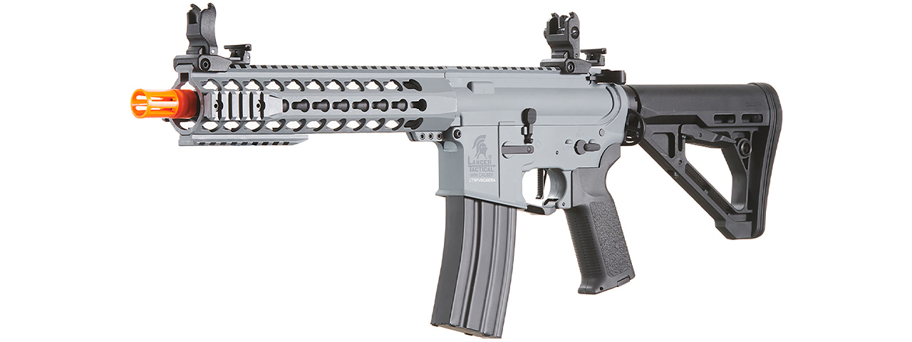 Lancer Tactical Gen 3 10" KeyMod M4 Carbine Airsoft AEG Rifle with Delta Stock (Color: Grey)