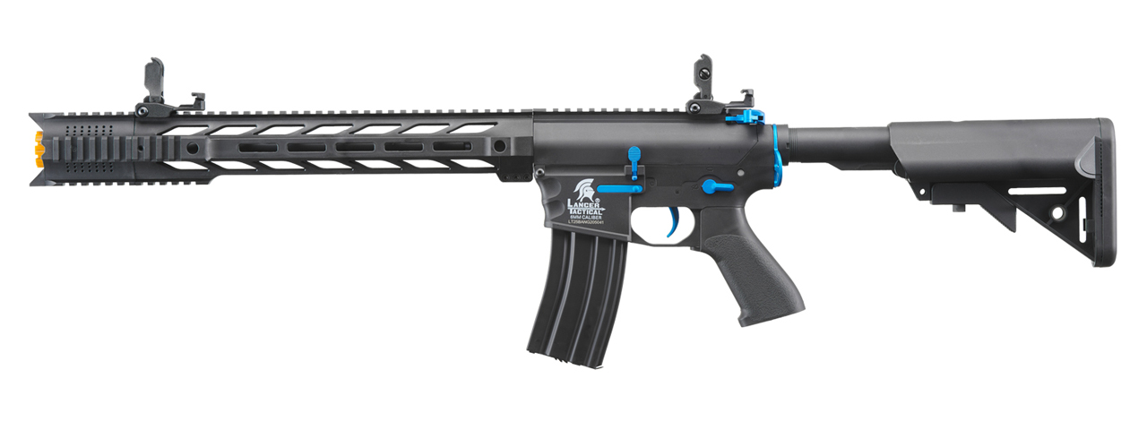 Lancer Tactical Gen 2 M4 SPR Interceptor Airsoft AEG Rifle (Color: Black & Blue)